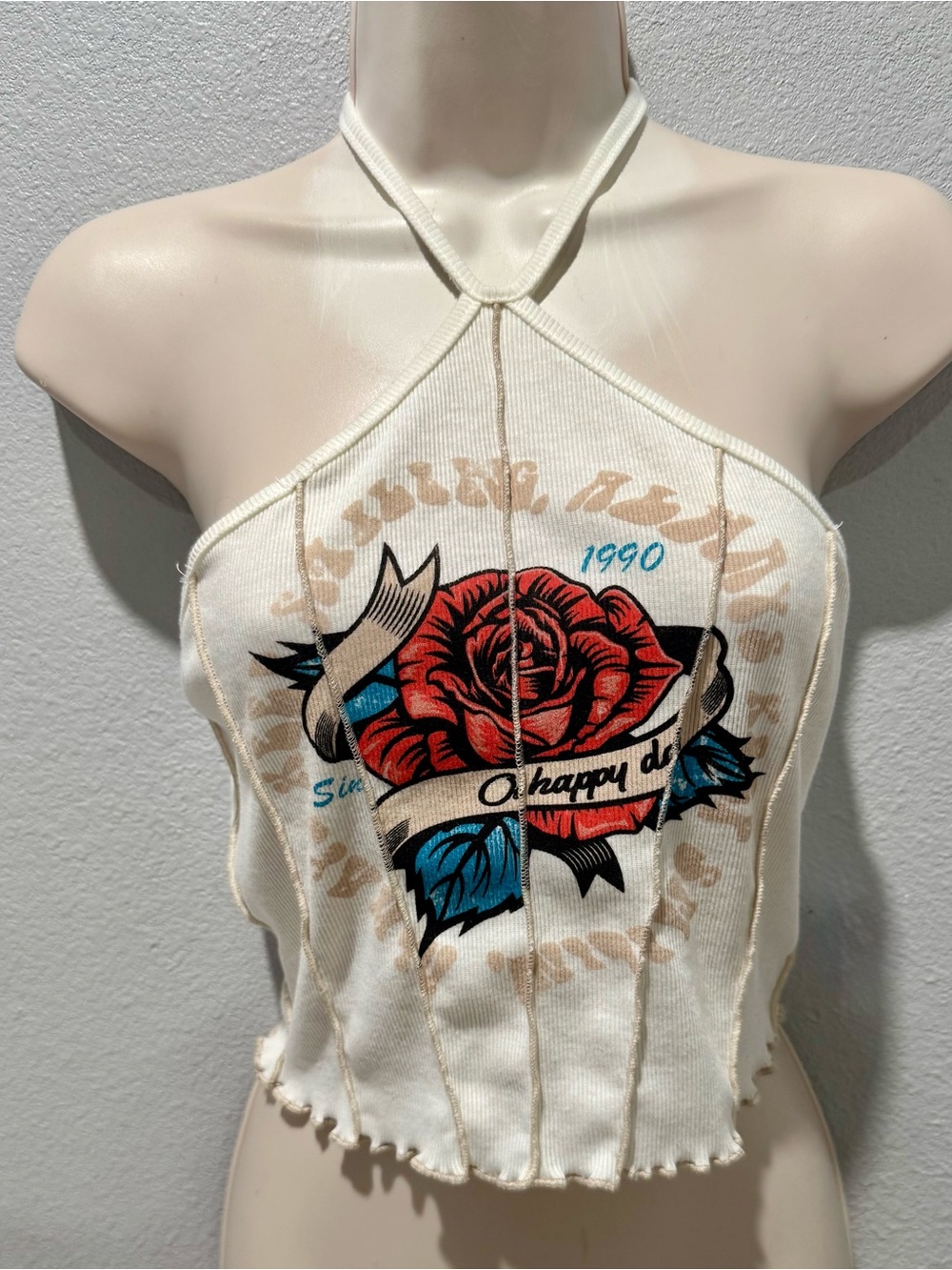 Women's Halter Tattoo Top Size Medium
